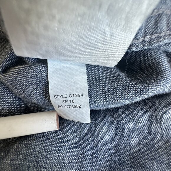 J Crew Shirt Womens 0 Blue Denim Western Pearl Snap L/S Cowgirl Rodeo G1394 - Picture 8 of 13